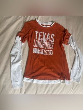 Texas Longhorns Layered-Look Tee - Burnt Orange & White